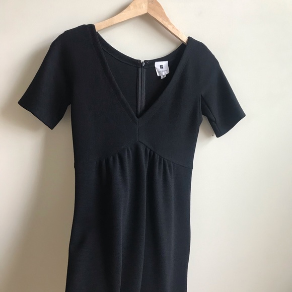 Lisa Perry Knit Wool V-Neck Empire Waist Dress - Picture 3 of 5